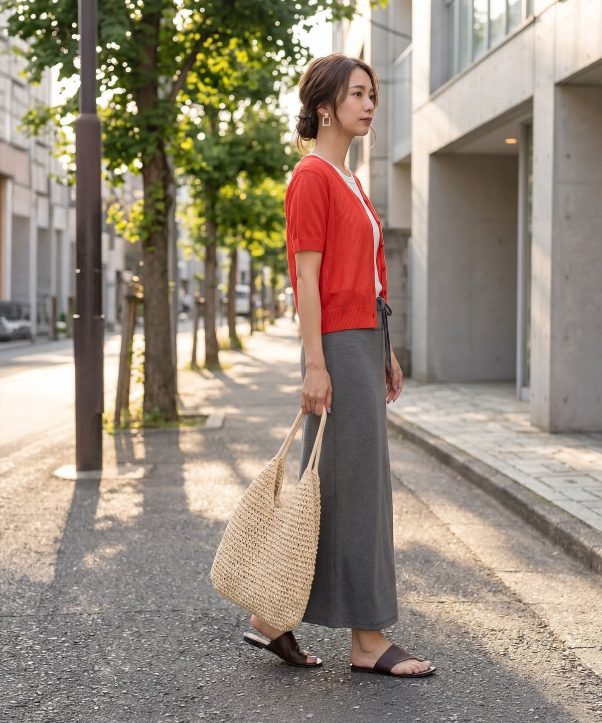 着用イメージ 163cm レッド