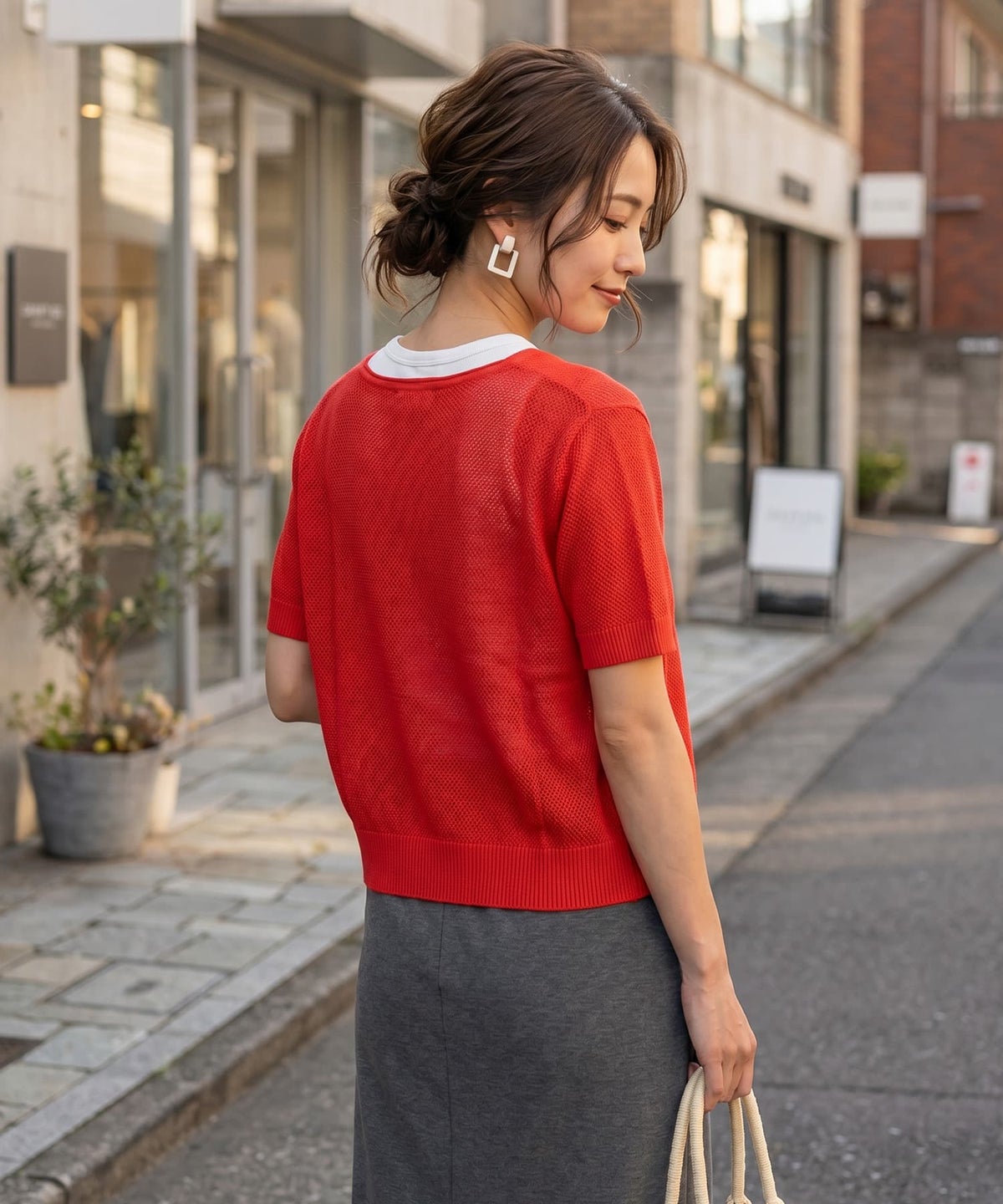 着用イメージ 163cm レッド