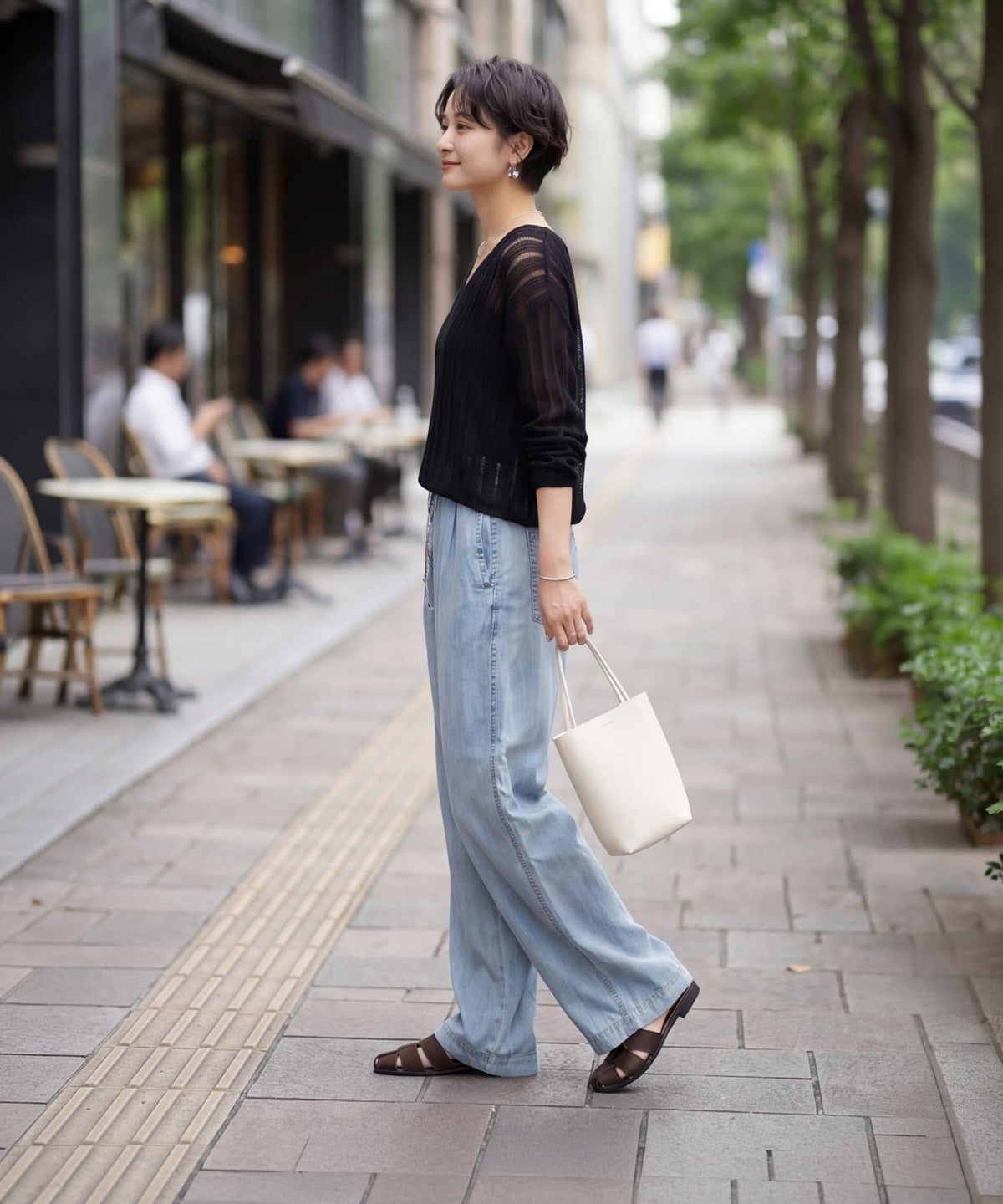 着用イメージ 163cm ブラック