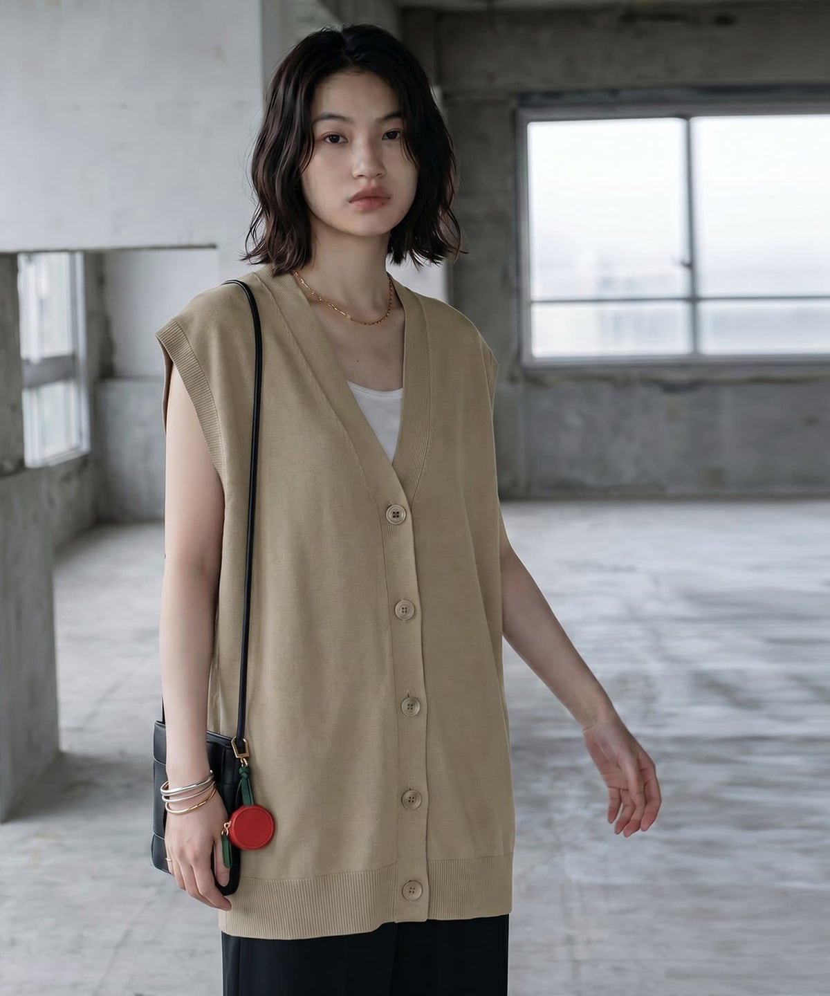 着用イメージ 165cm ベージュ