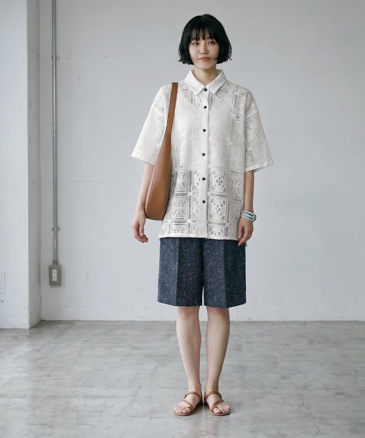 着用イメージ 170cm オフホワイト