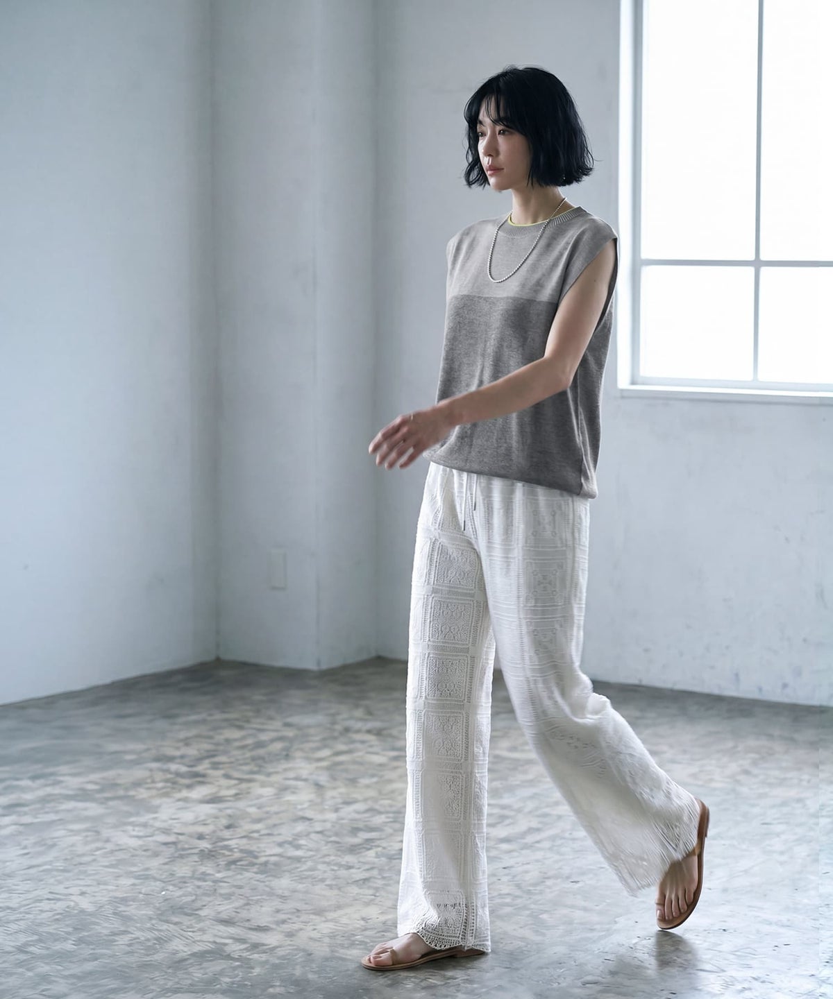 着用イメージ 165cm オフホワイト