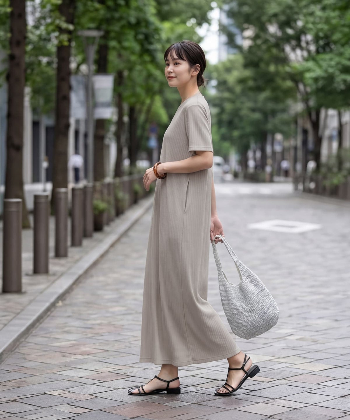 着用イメージ 163cm グレージュ 02