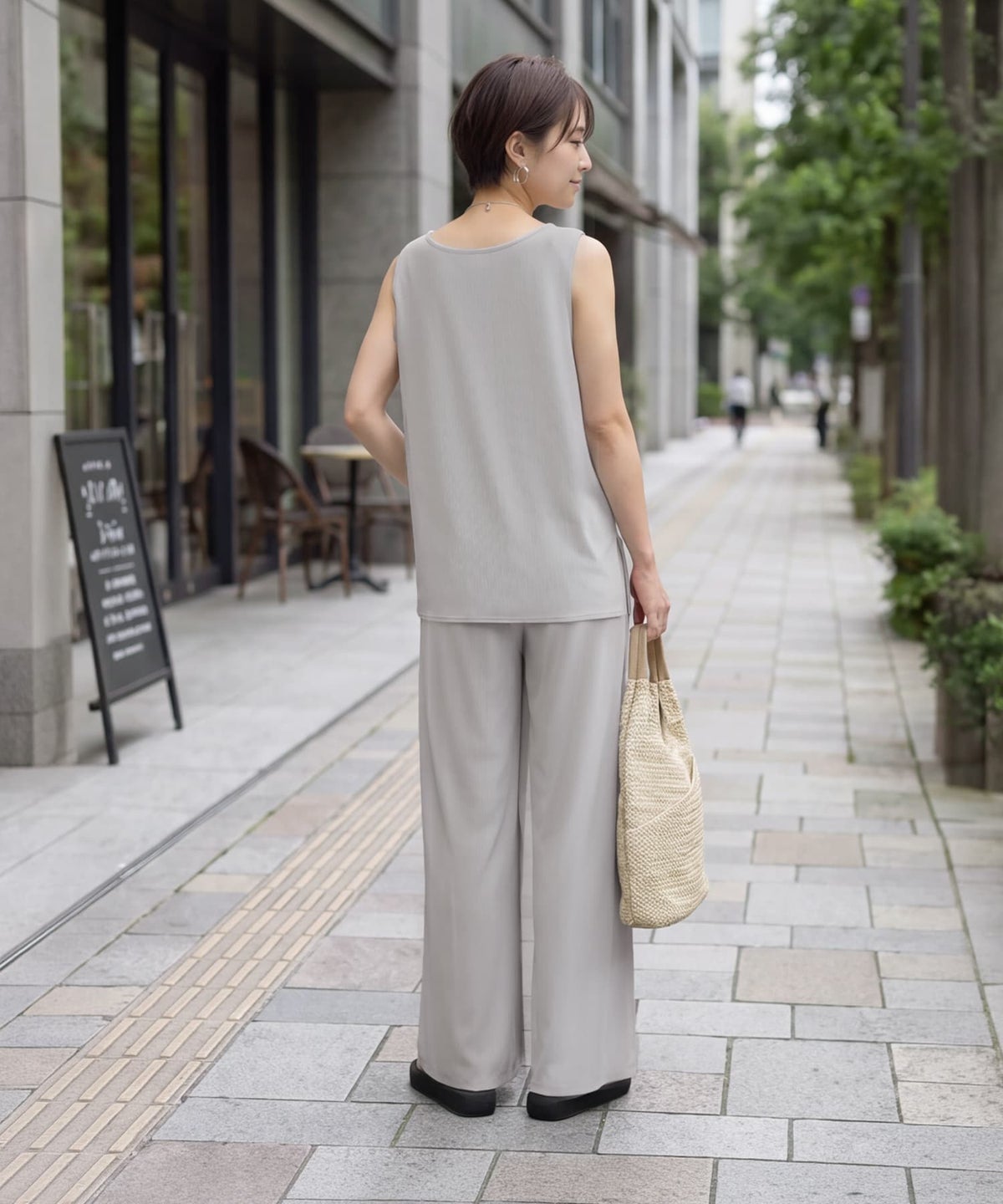 着用イメージ 163cm グレージュ