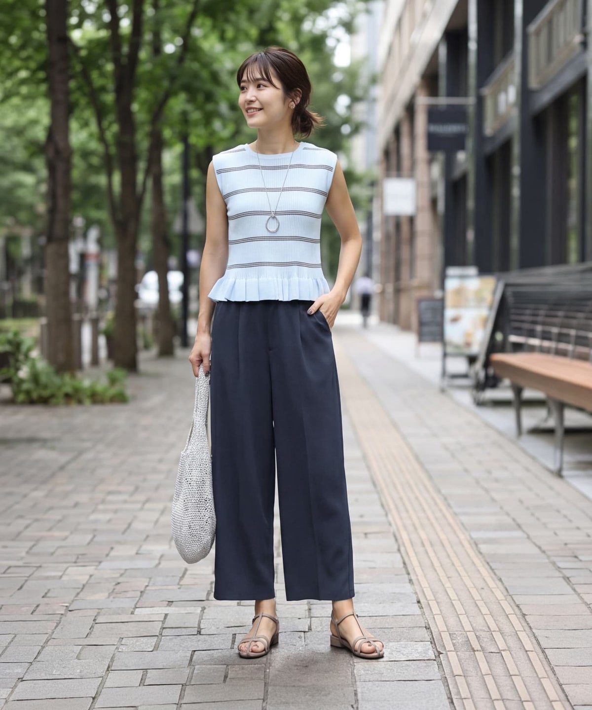 着用イメージ 163cm ネイビー 01