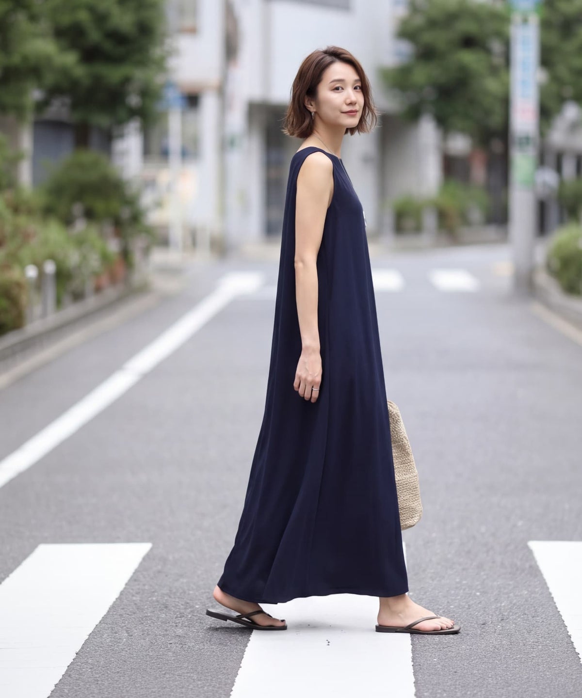 着用イメージ 163cm ネイビー 01