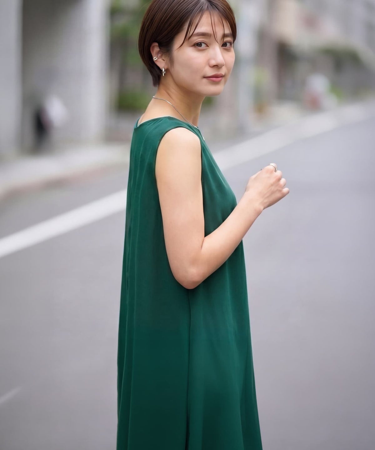 着用イメージ 163cm ダークグリーン 01