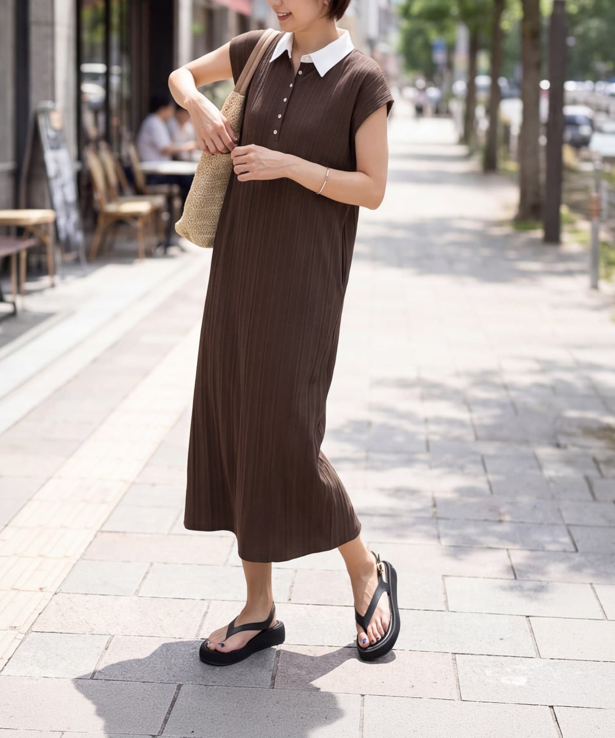 着用イメージ 163cm ブラウン 01