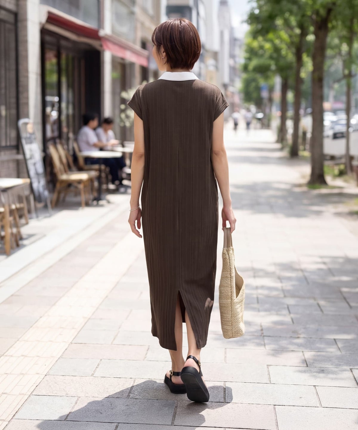 着用イメージ 163cm ブラウン 01