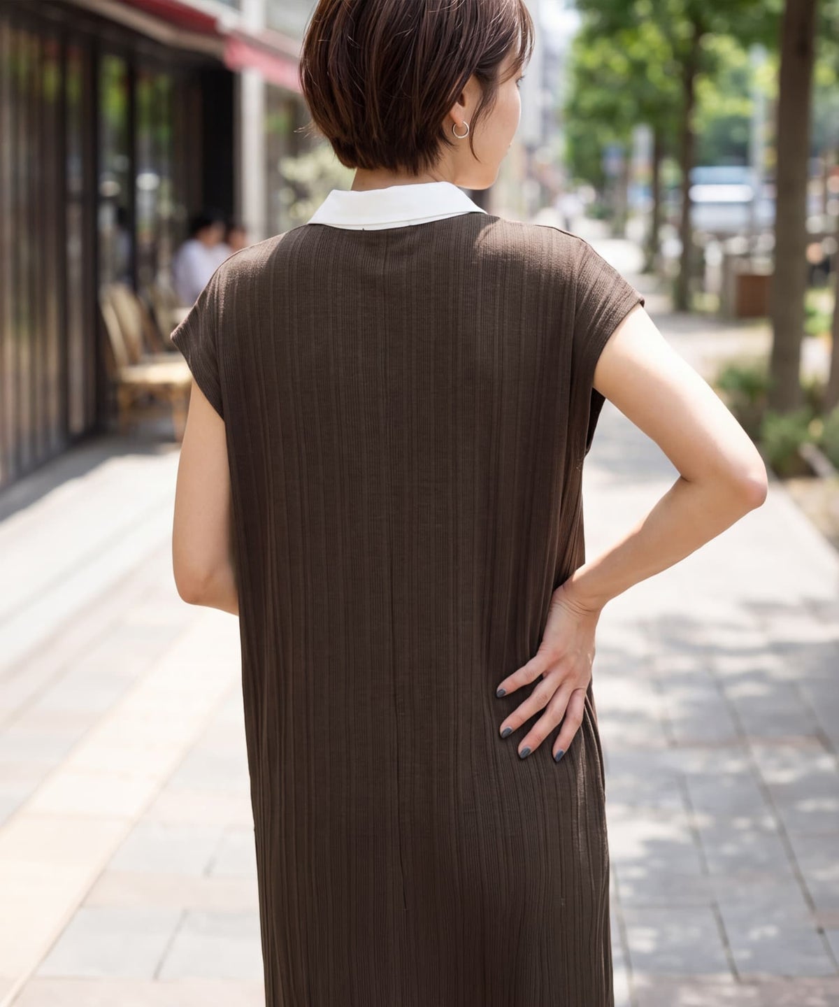 着用イメージ 163cm ブラウン 01