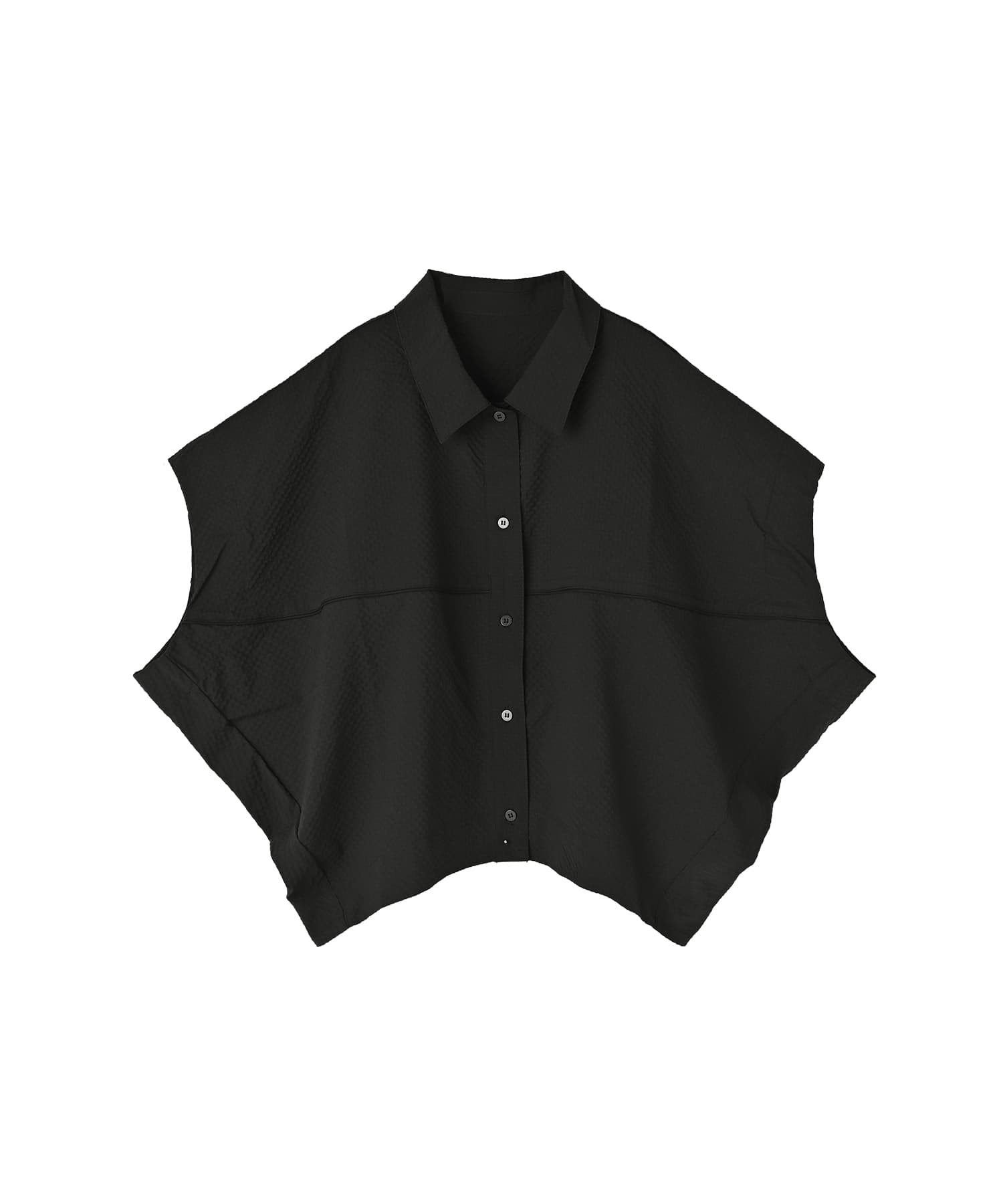予約]【BLK001】シアーサッカーランタンノースリシャツ【6月下旬頃入荷