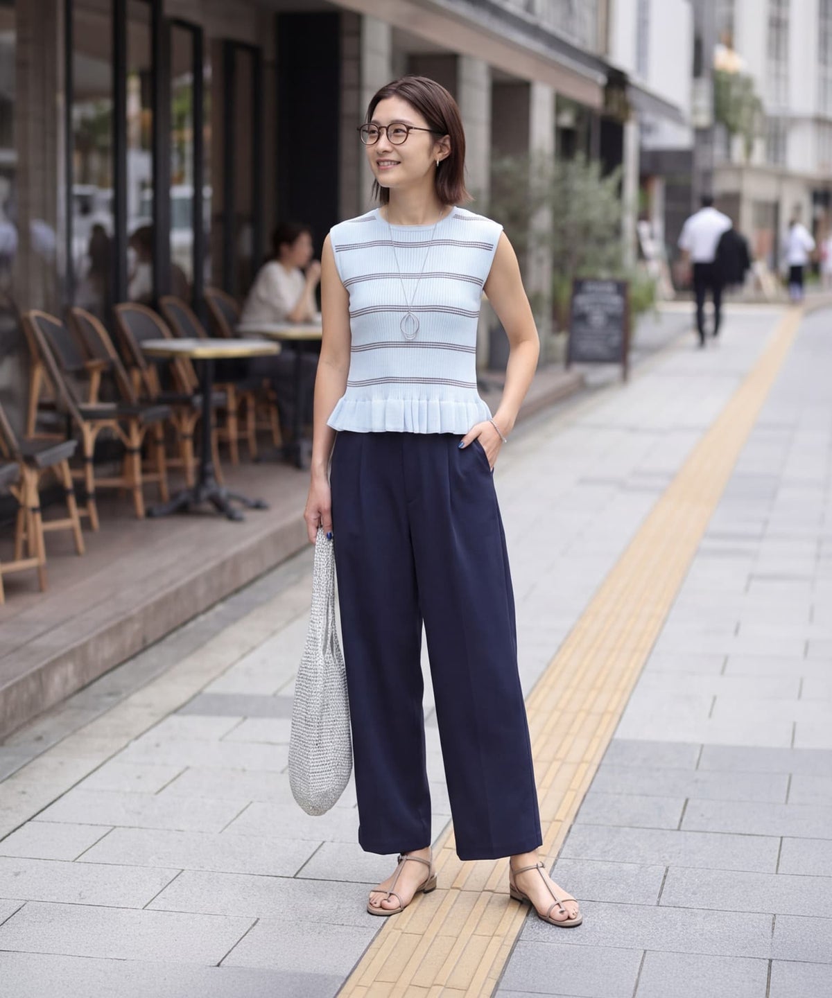 着用イメージ 163cm ブルー