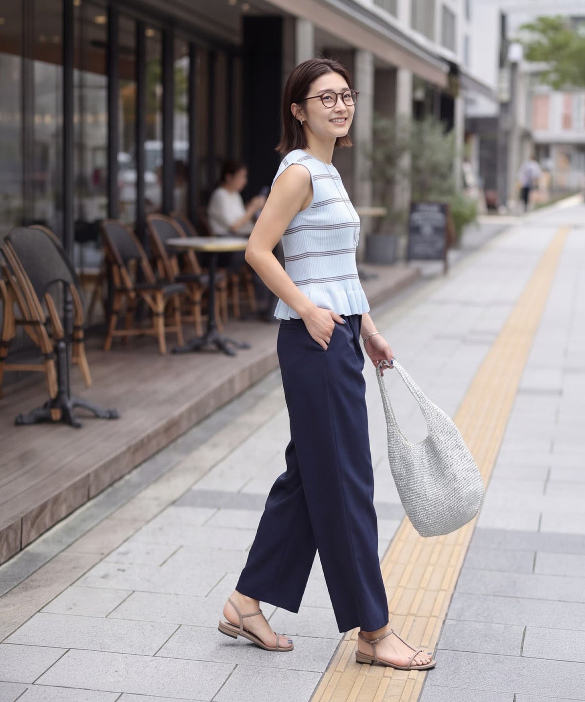 着用イメージ 163cm ブルー