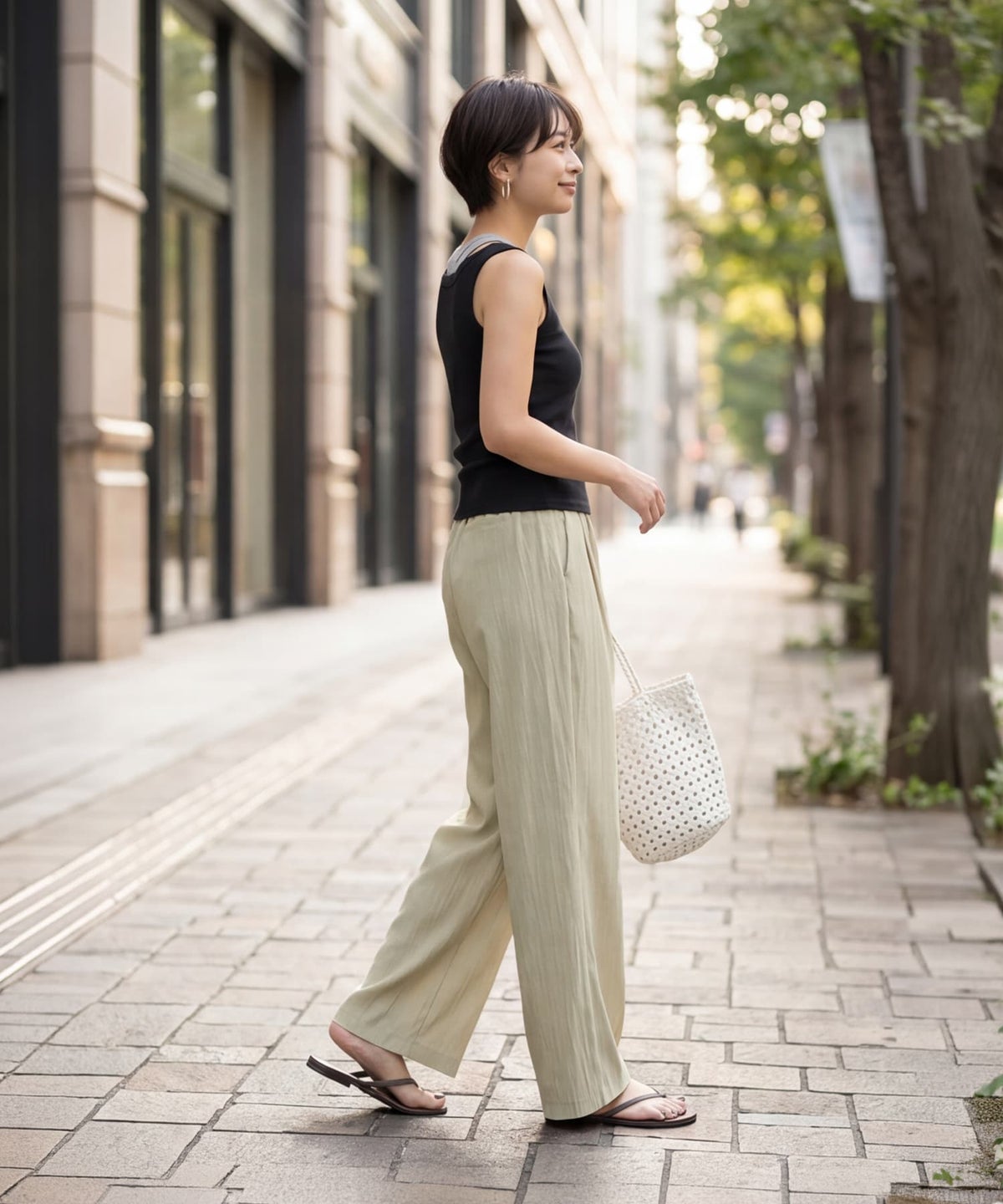 着用イメージ 163cm エクリュベージュ