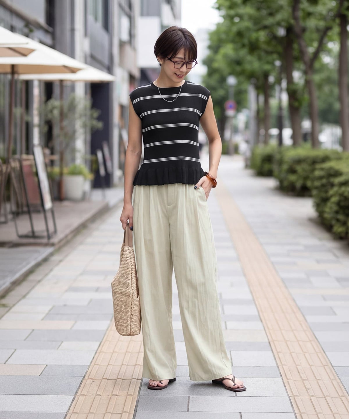 着用イメージ 163cm エクリュベージュ