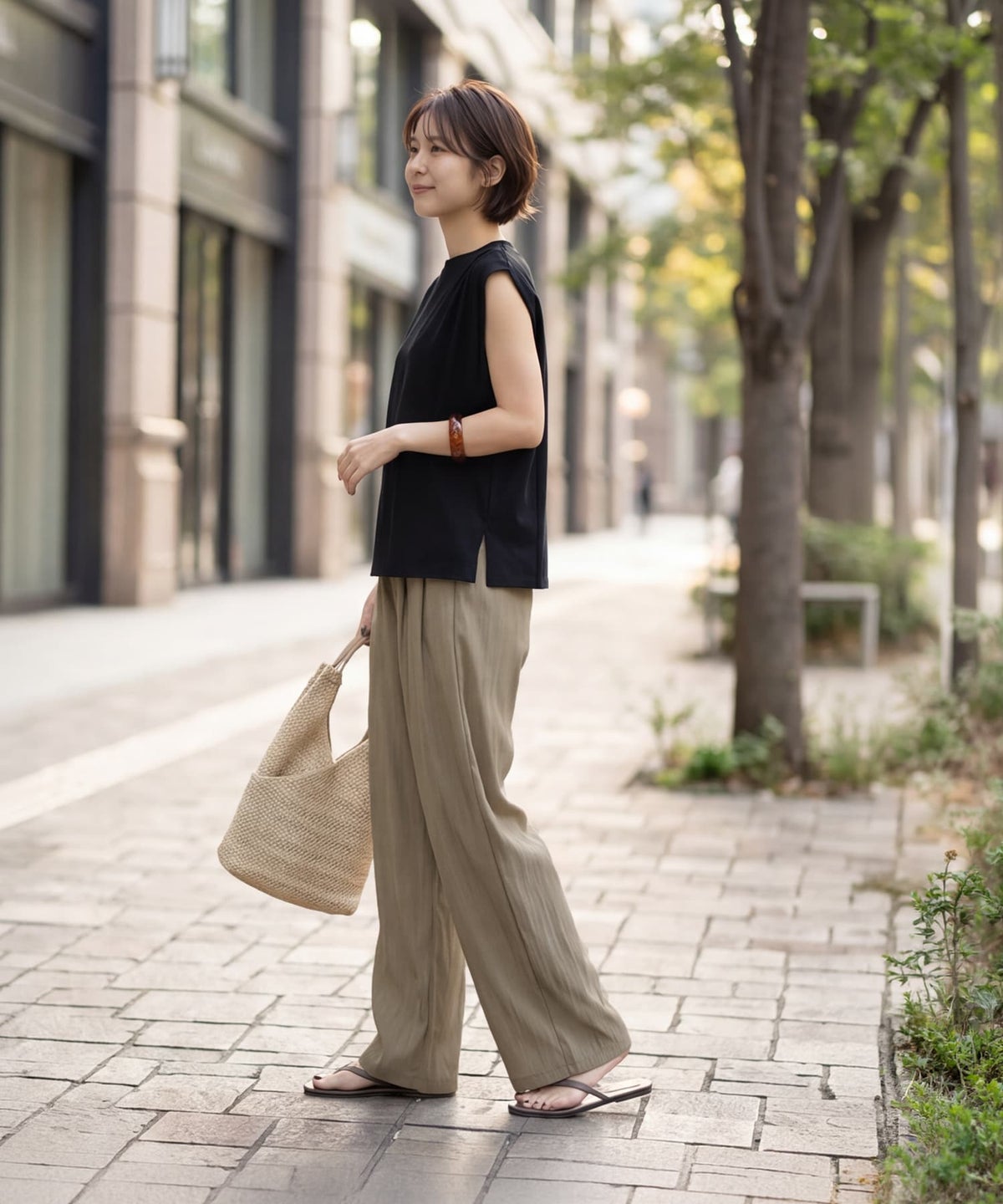着用イメージ 163cm ベージュ