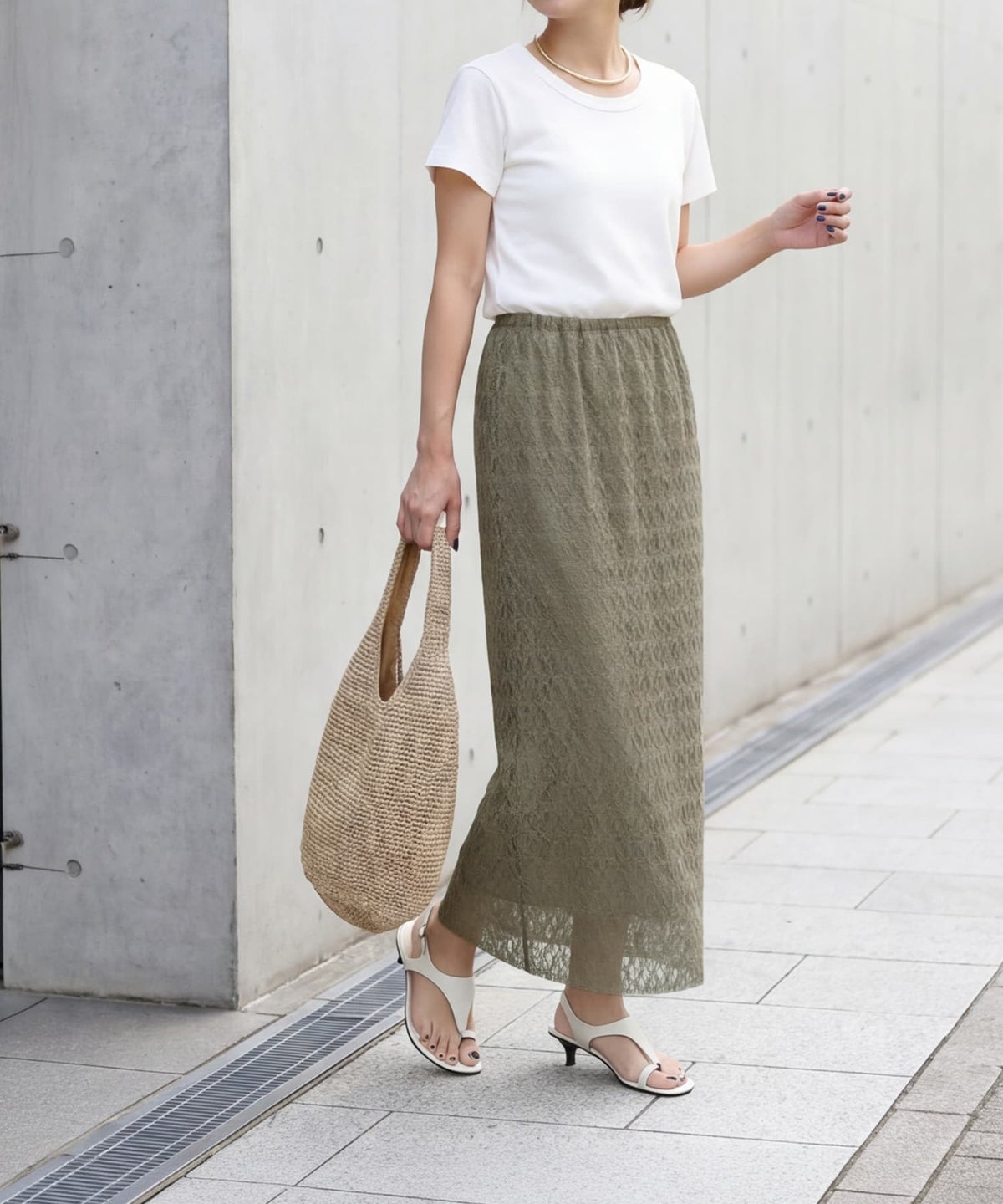 着用イメージ 163cm オリーブ