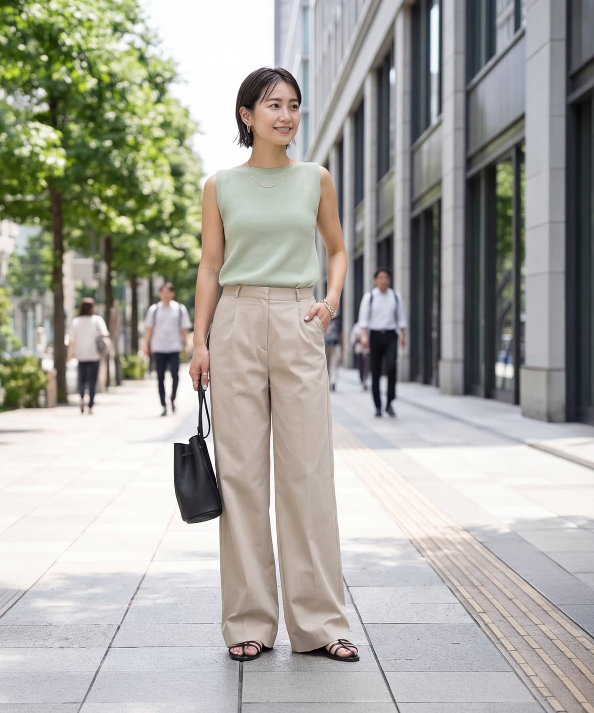 着用イメージ 163cm ミント