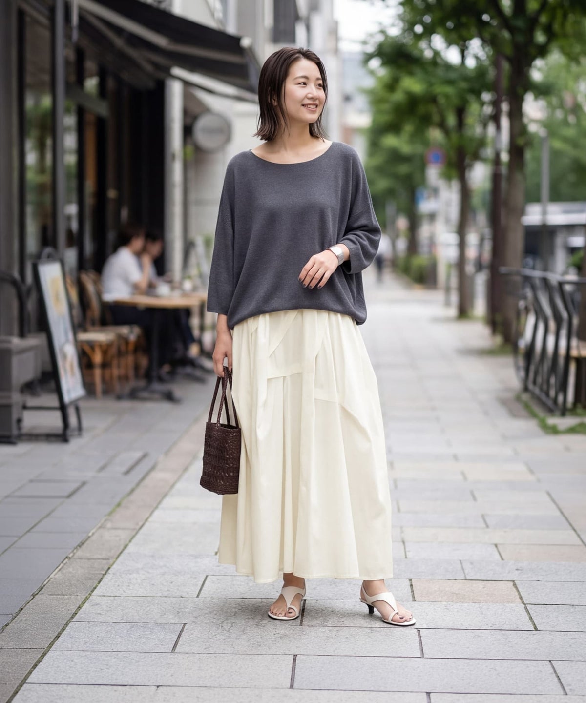 着用イメージ 163cm オフホワイト