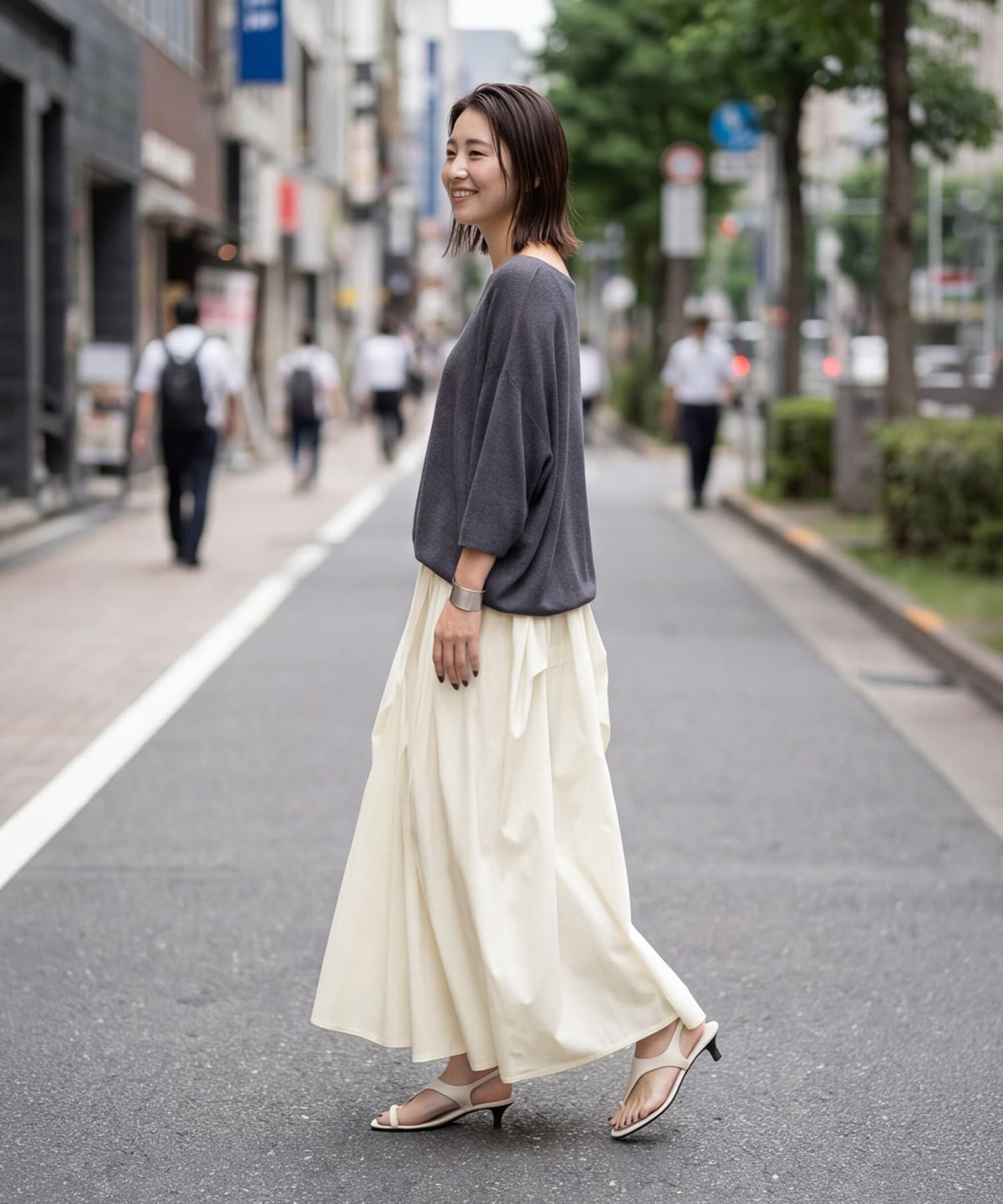 着用イメージ 163cm オフホワイト