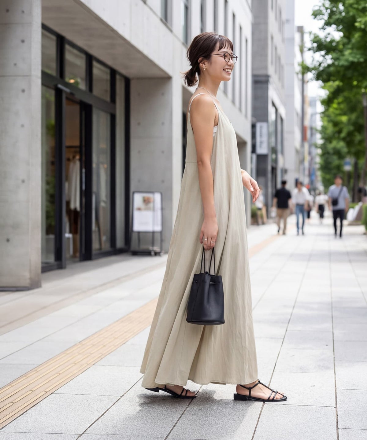着用イメージ 163cm ベージュ
