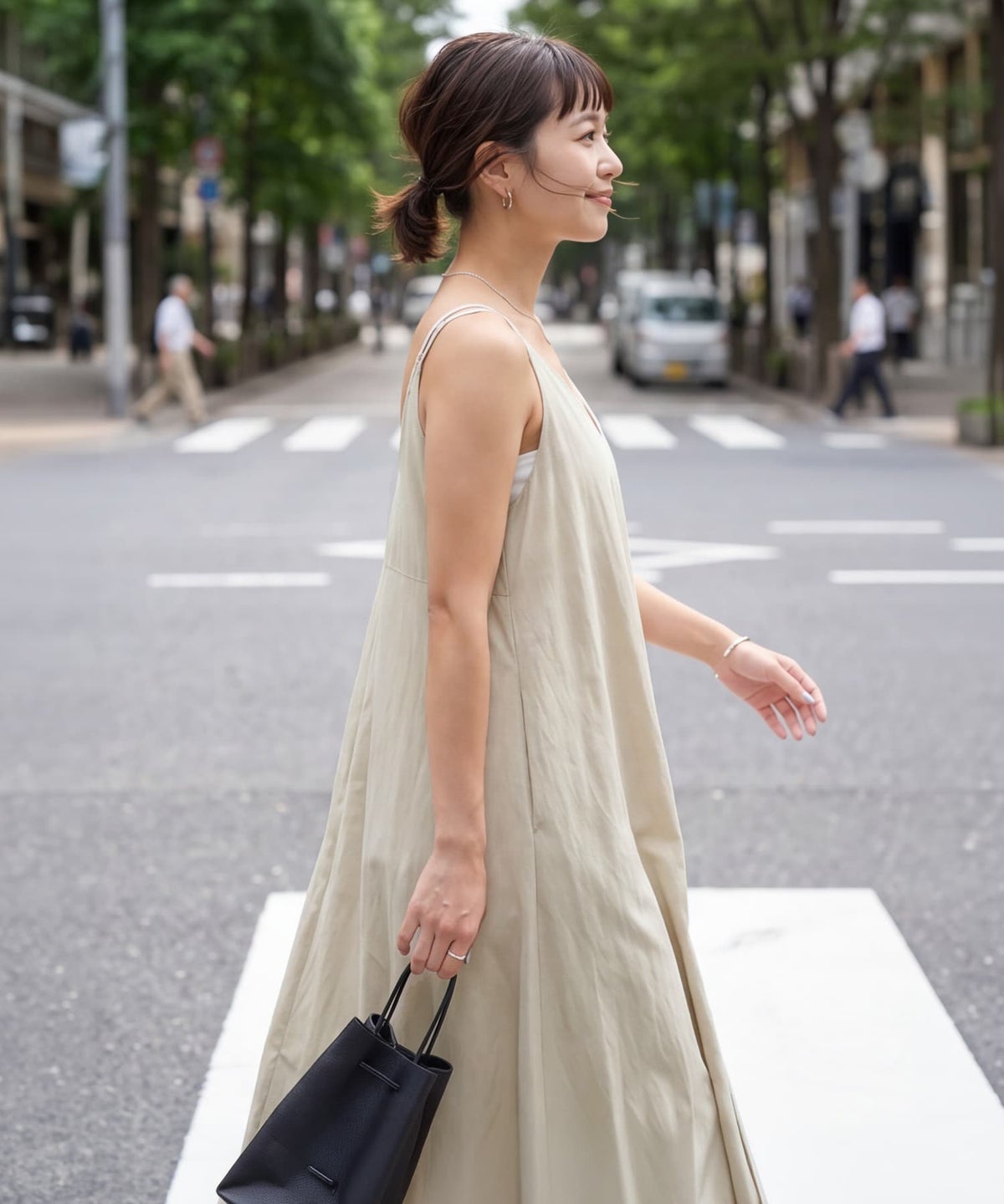 着用イメージ 163cm ベージュ