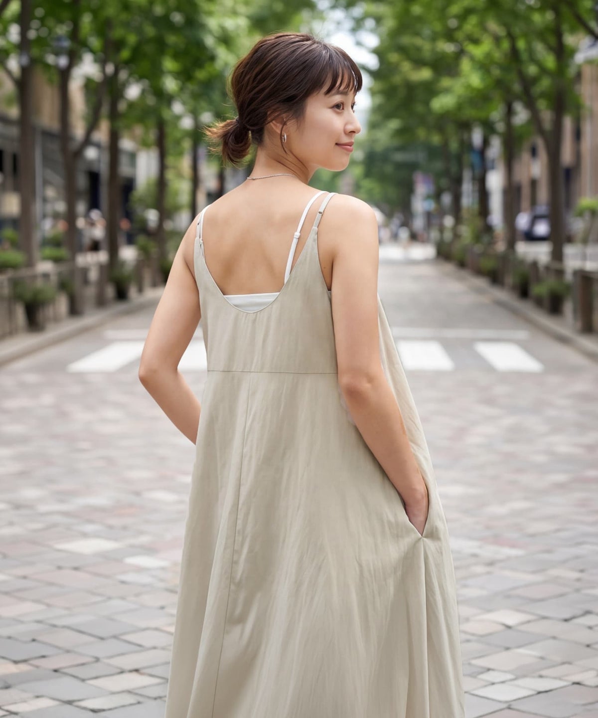 着用イメージ 163cm ベージュ