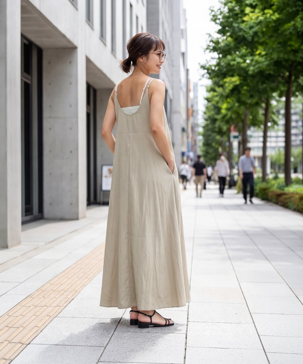 着用イメージ 163cm ベージュ