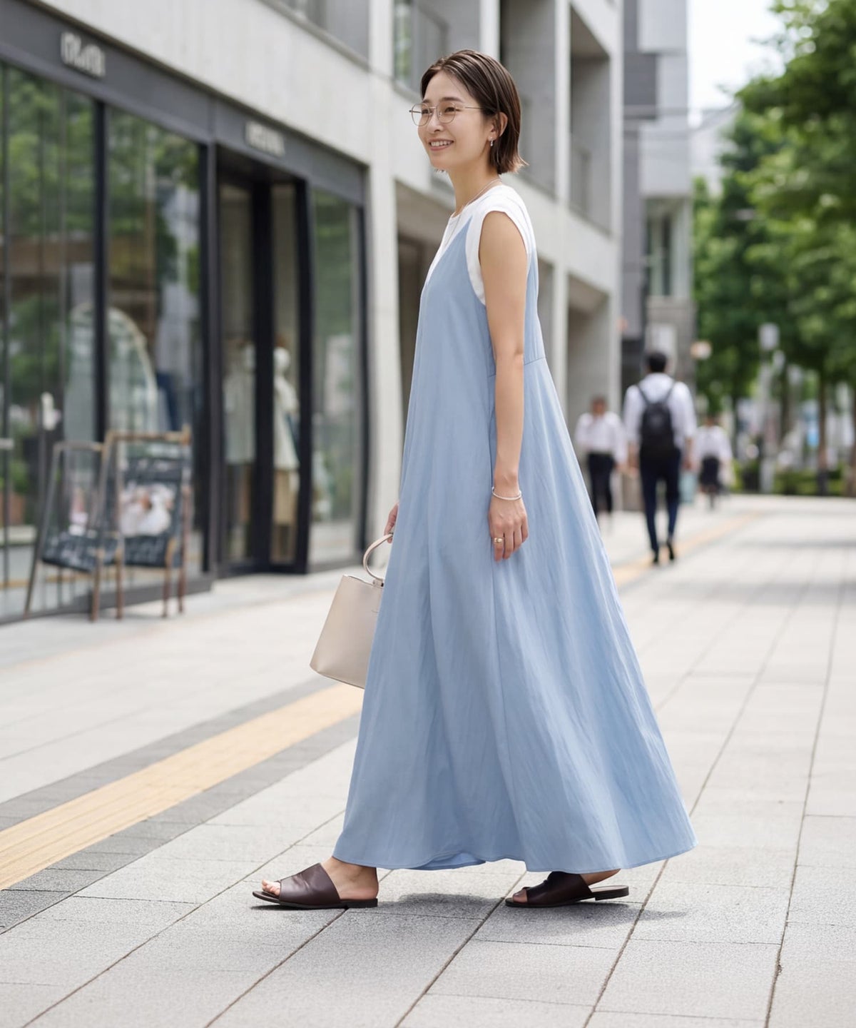 着用イメージ 163cm ライトブルー