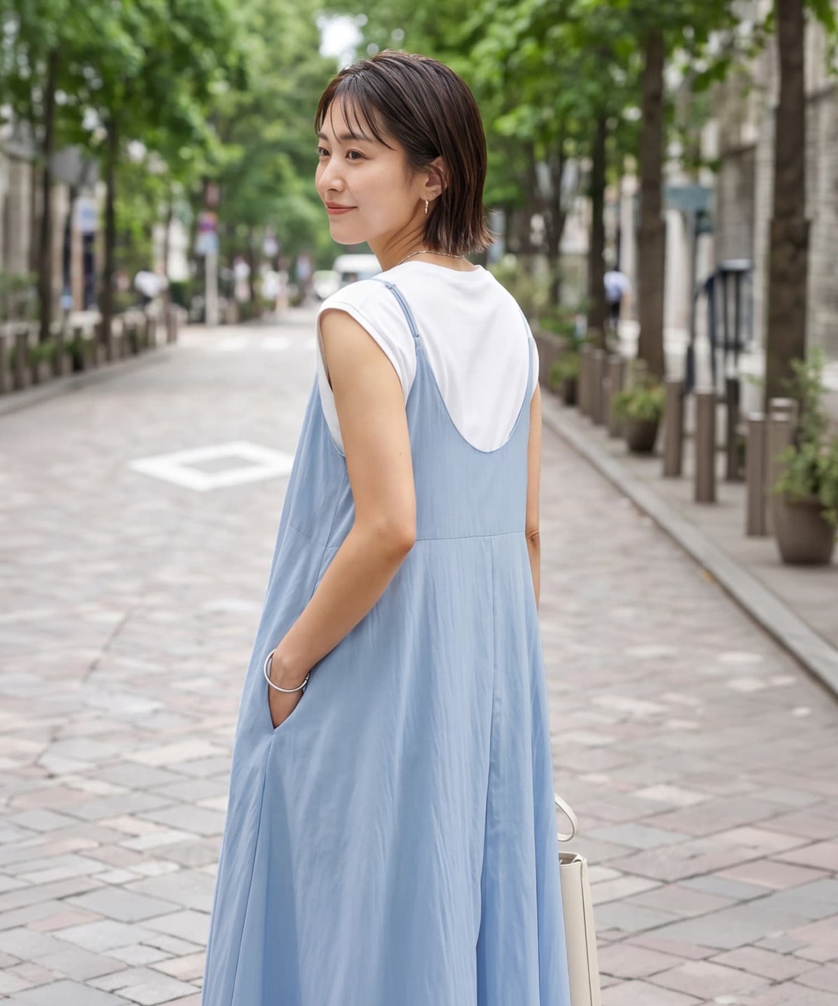 着用イメージ 163cm ライトブルー