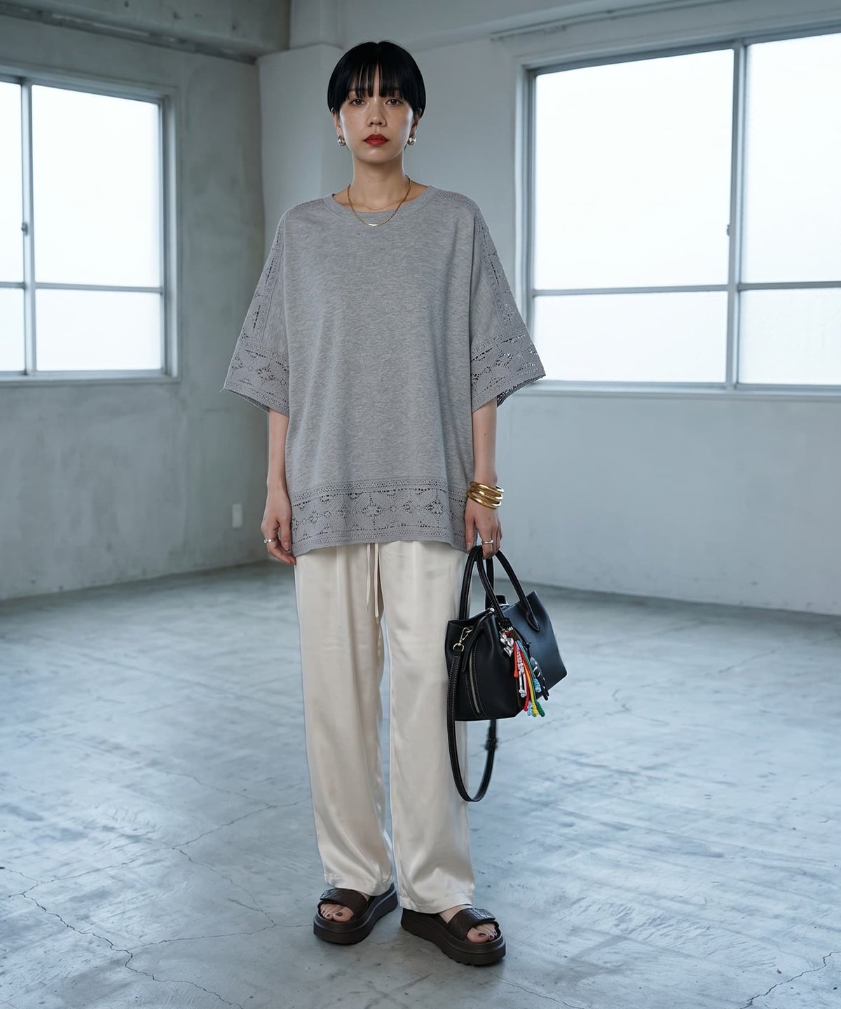 着用イメージ 170cm グレー