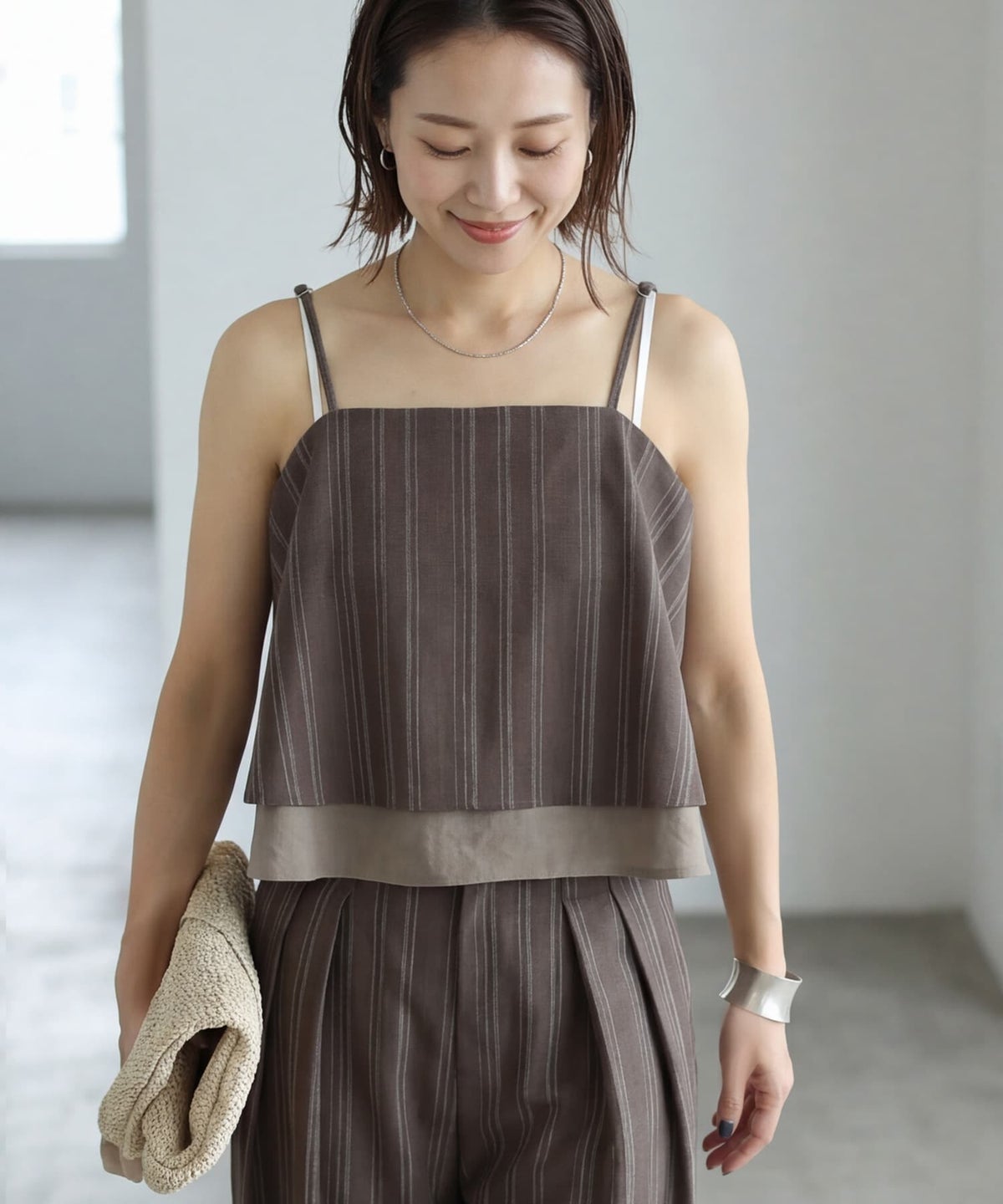 着用イメージ 163cm セピアブラウン