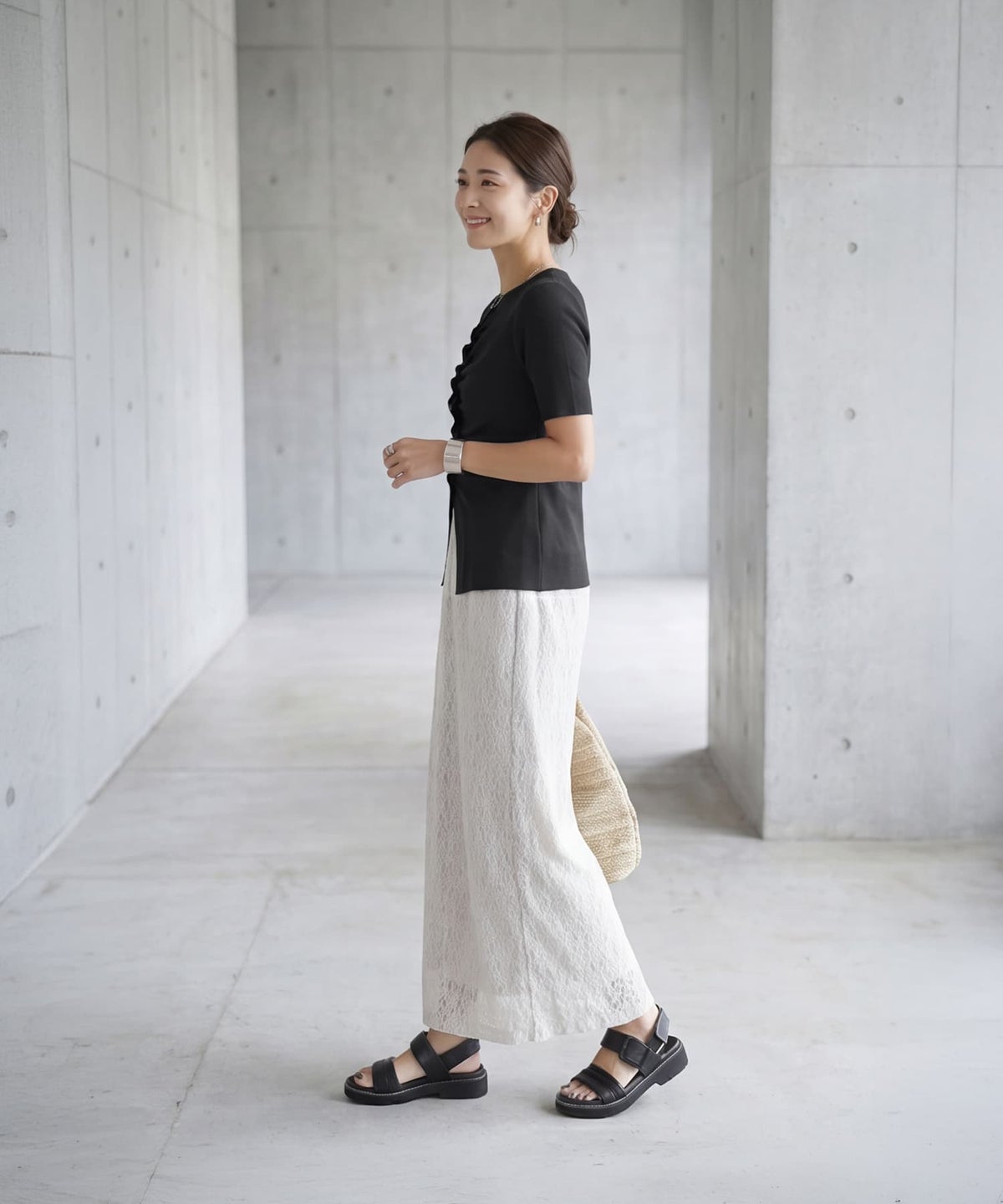 着用イメージ 163cm ブラック