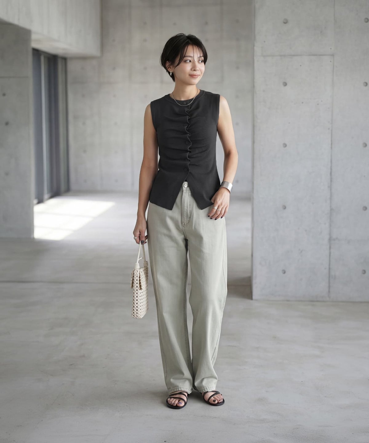 着用イメージ 163cm ブラック