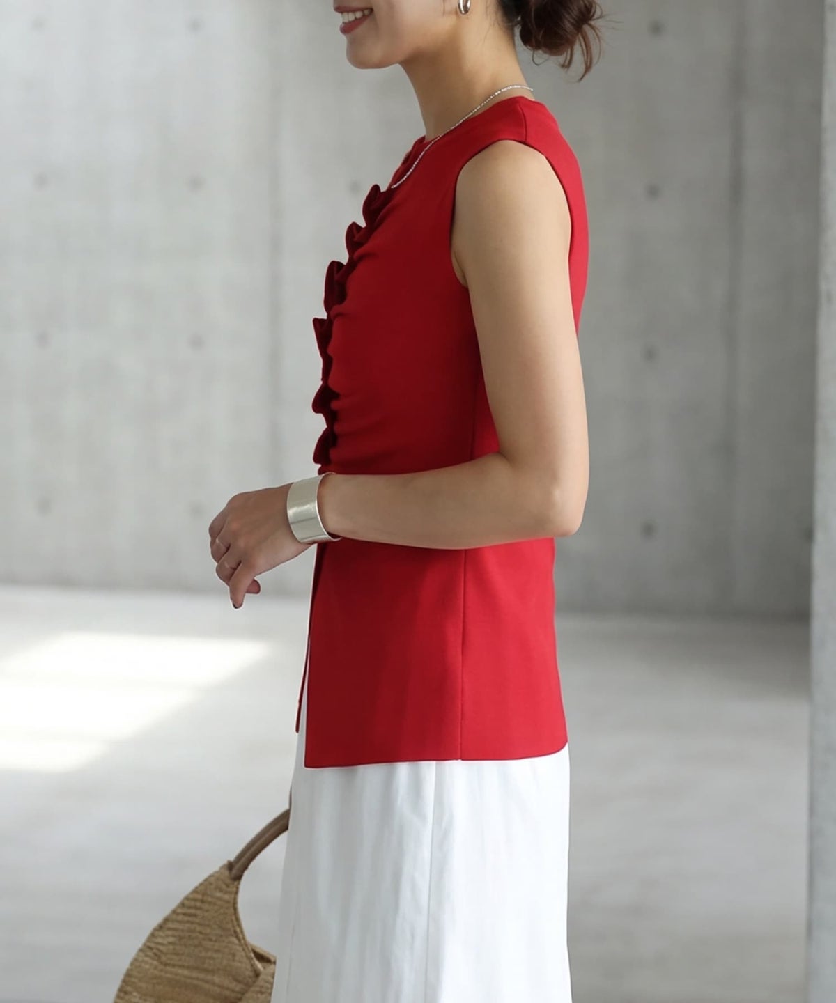 着用イメージ 163cm レッド