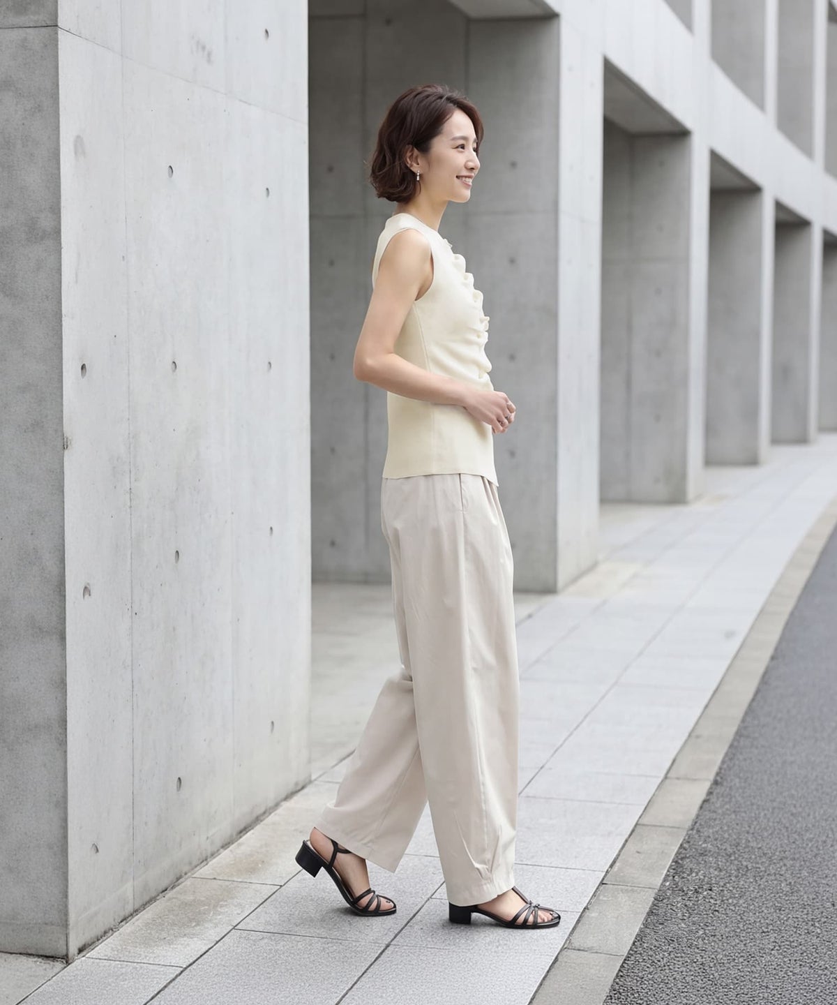 着用イメージ 163cm アイボリー