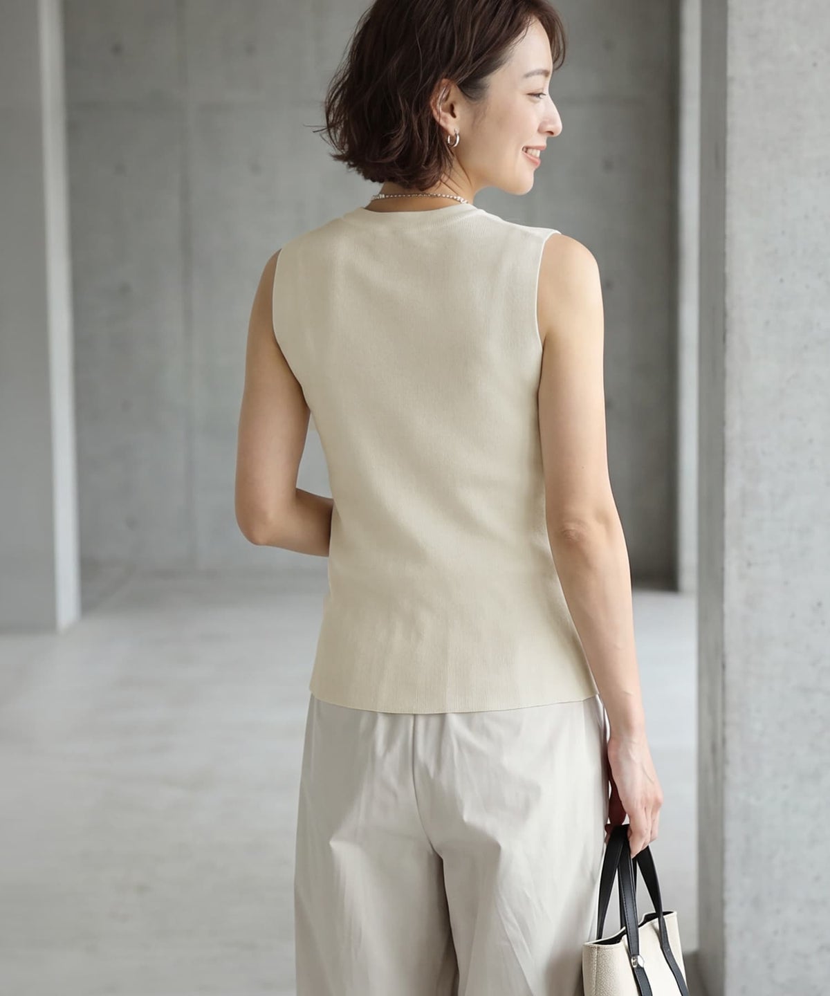 着用イメージ 163cm アイボリー