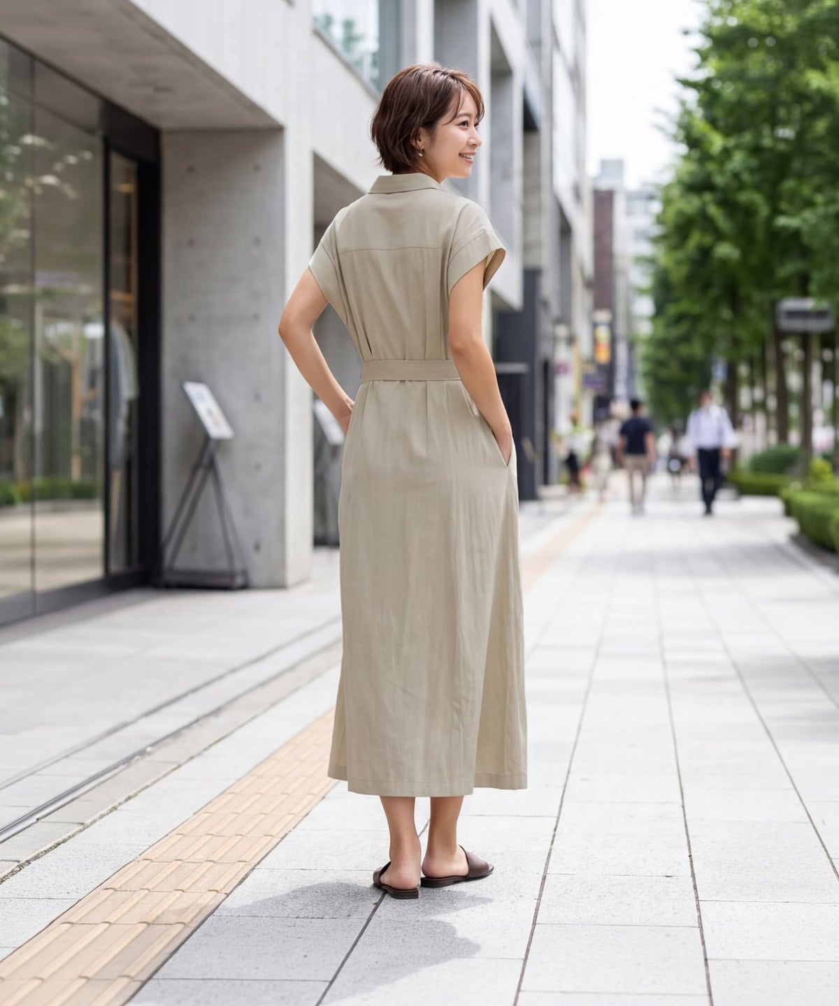 着用イメージ 163cm ベージュ