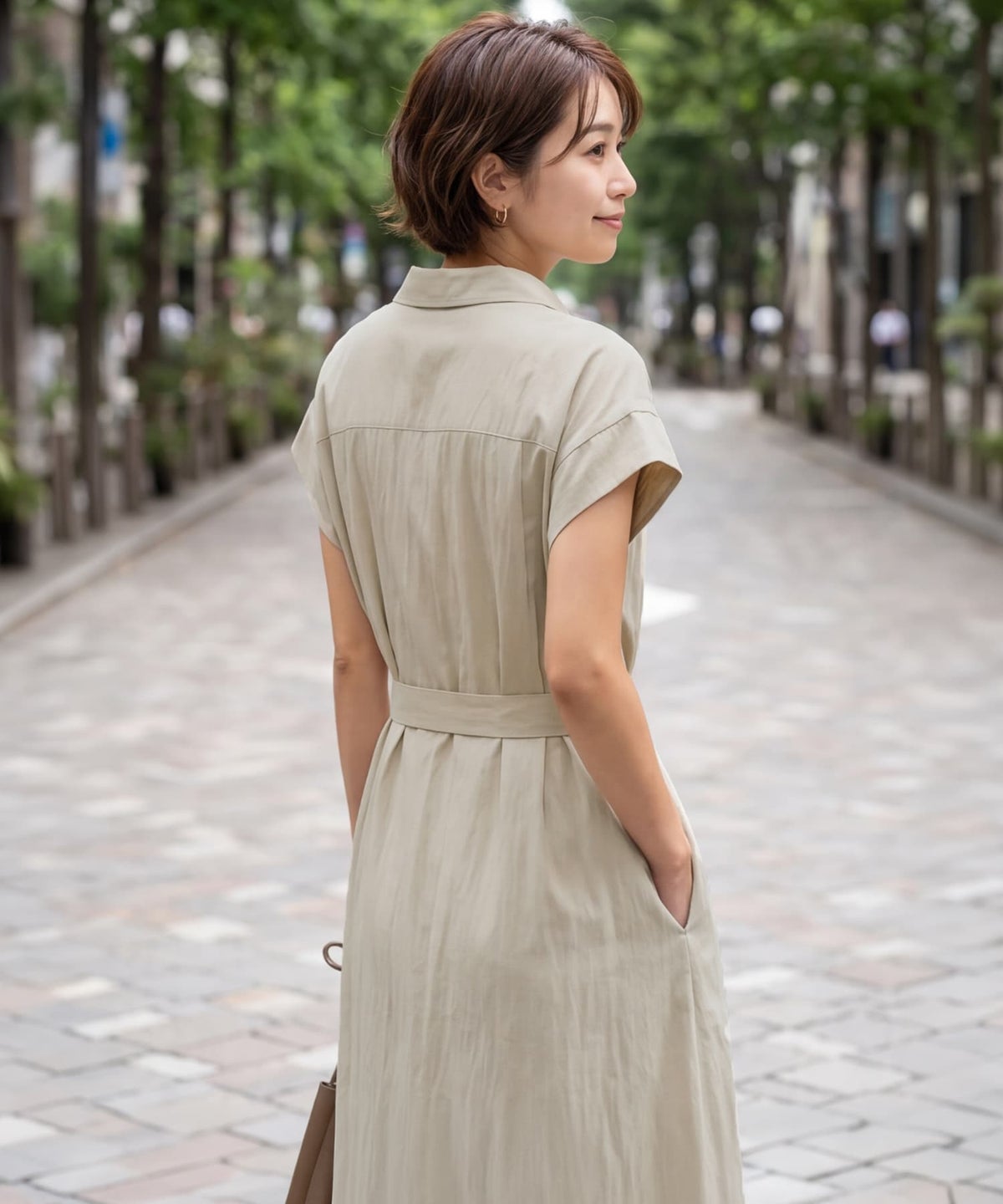 着用イメージ 163cm ベージュ