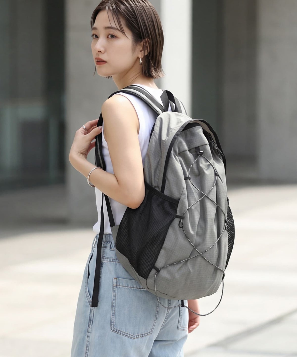 着用イメージ 163cm グレー