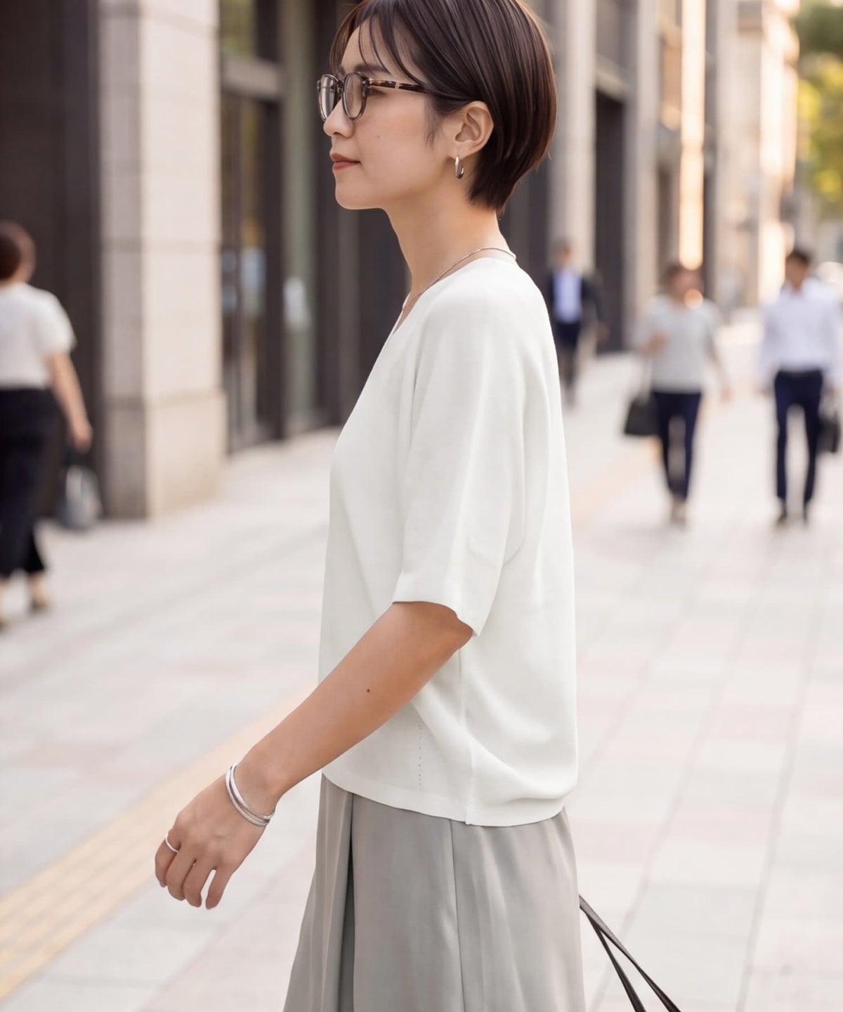 着用イメージ 163cm ホワイト