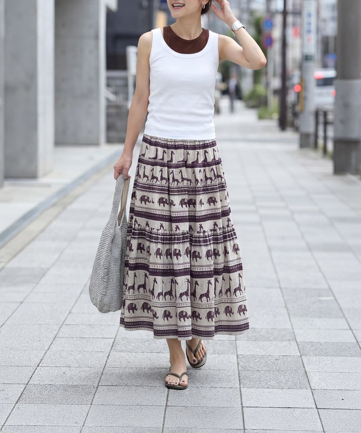 着用イメージ 163cm ホワイトミックス