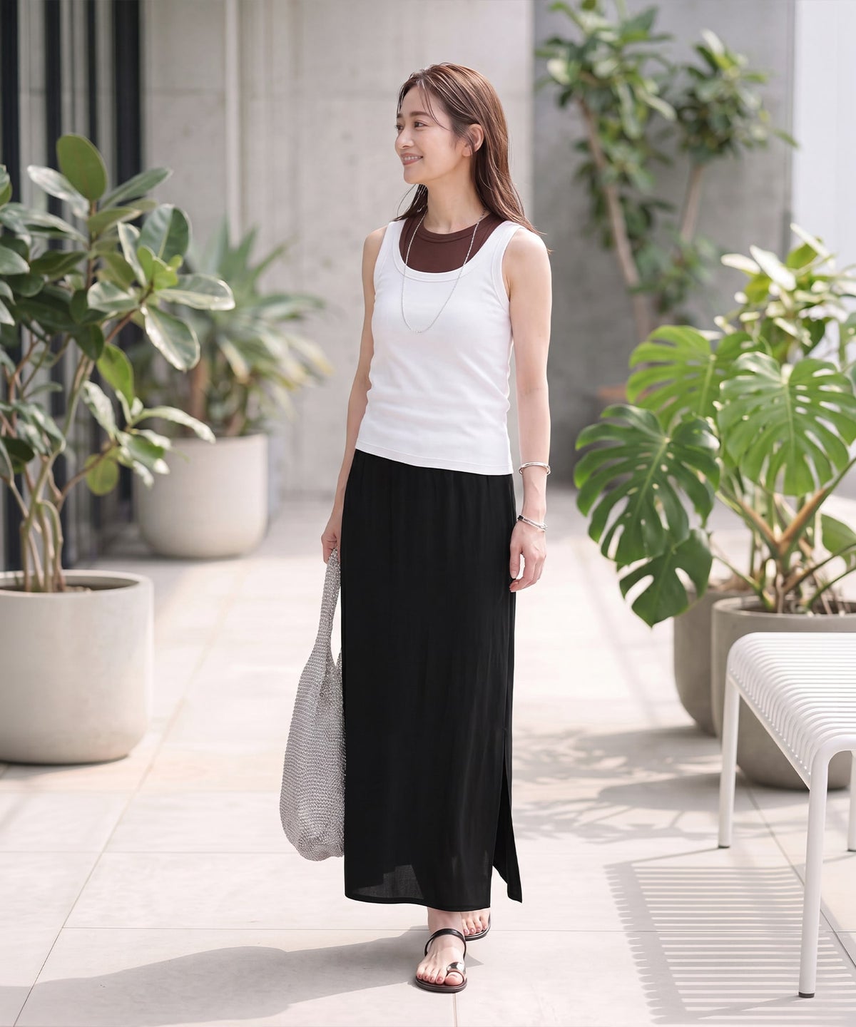 着用イメージ 163cm ホワイトミックス