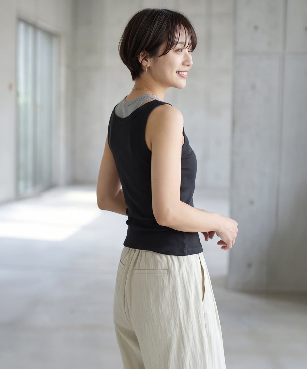 着用イメージ 163cm ブラックミックス