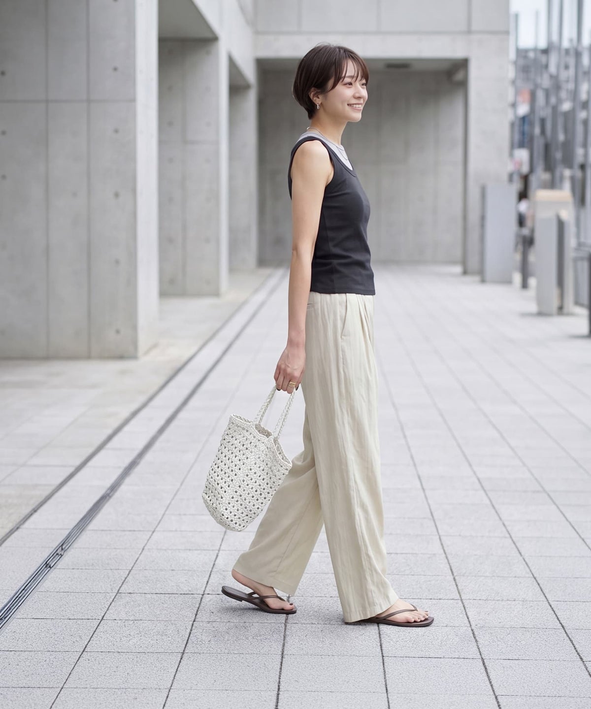 着用イメージ 163cm ブラックミックス