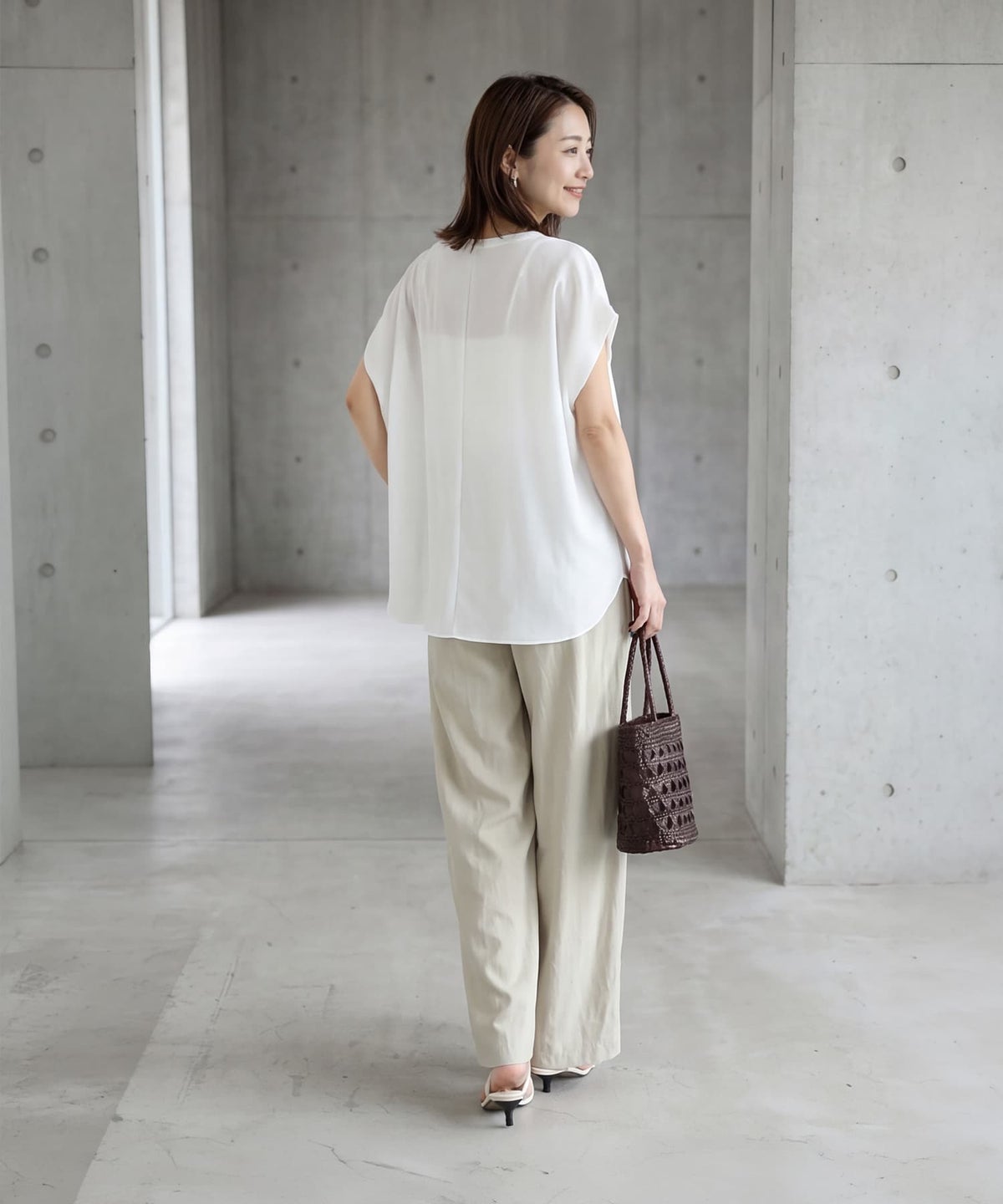 着用イメージ 163cm ホワイト