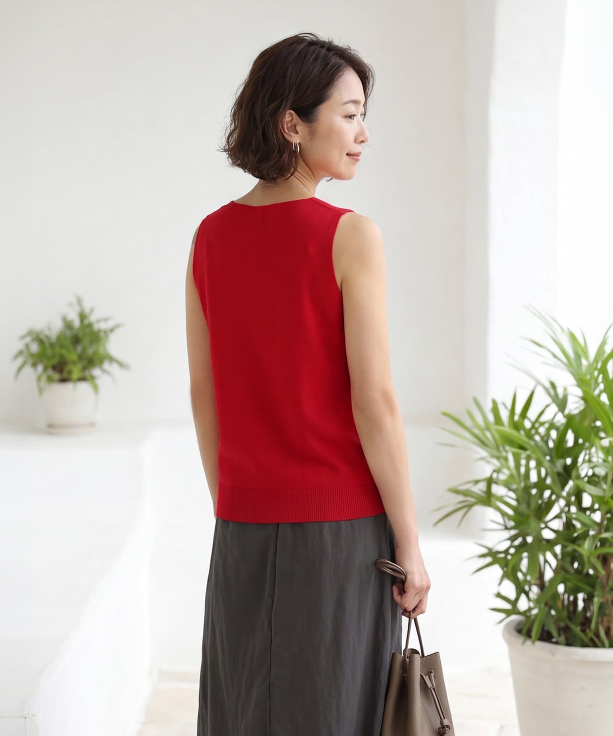 着用イメージ 163cm レッド