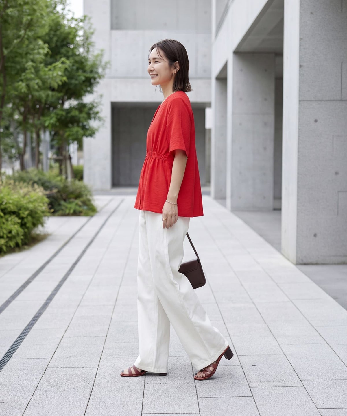 着用イメージ 163cm レッド