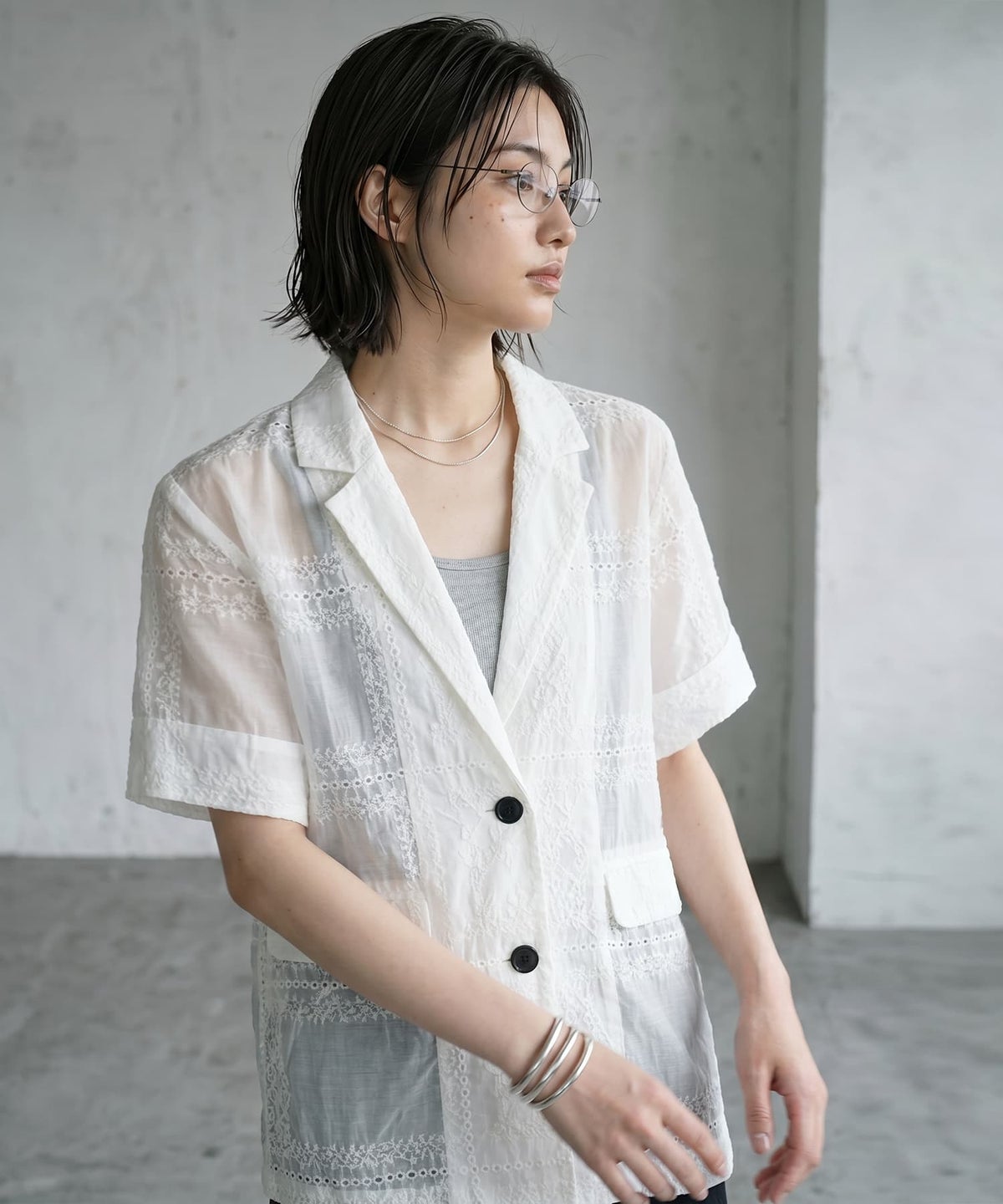 着用イメージ 170cm オフホワイト