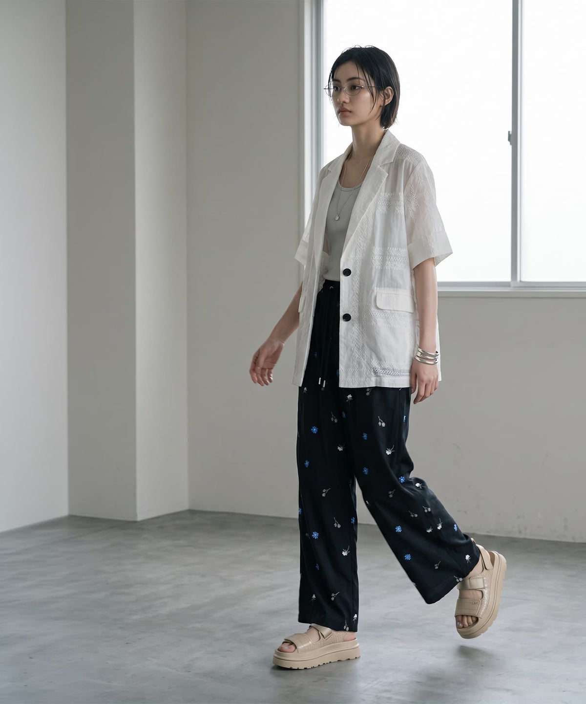 着用イメージ 170cm オフホワイト